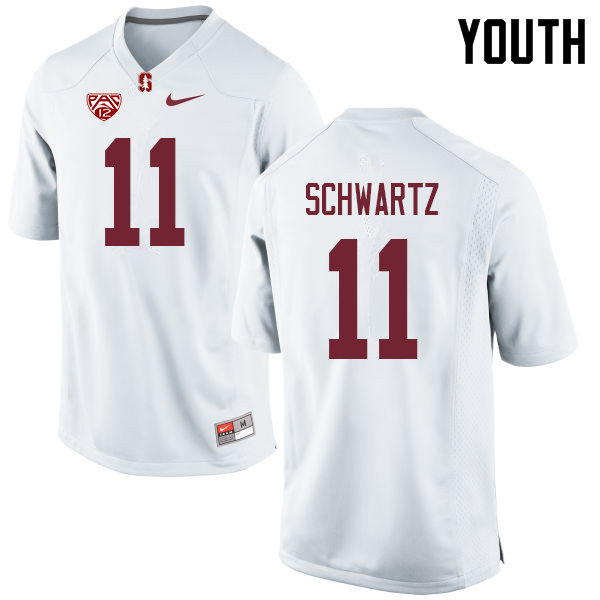 Youth #11 Harry Schwartz Stanford Cardinal College Football Jerseys Sale-White